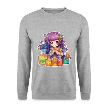 Colorful Alchemist World - Unisex Pullover - Weißgrau meliert - Vorne - Alina (178cm) & Michal (187cm)