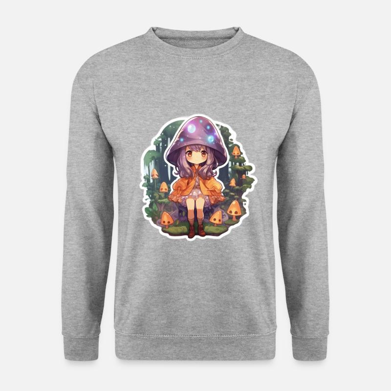 Enchanting Spellcaster Cartoon - Unisex Pullover - Weißgrau meliert