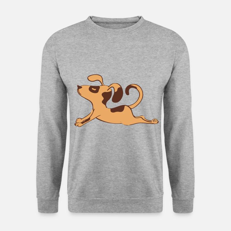 Yoga Hund - Unisex Pullover - Weißgrau meliert
