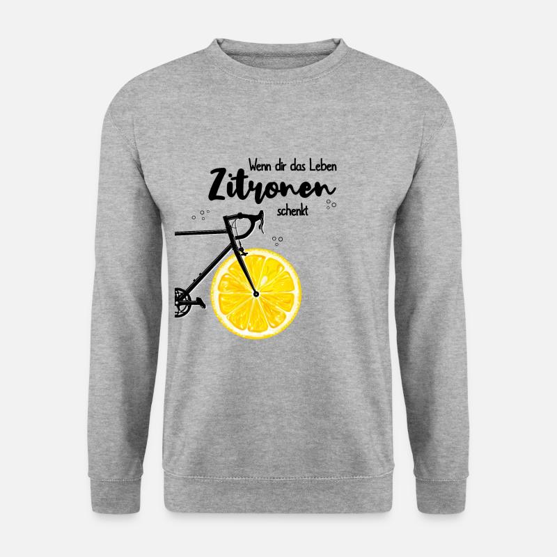 Wenn dir das Leben Zitronen schenkt Rennrad Side D - Unisex Pullover - Weißgrau meliert