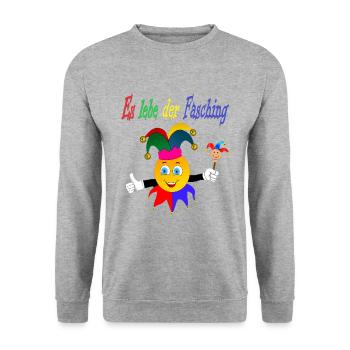 Fasching Design - Unisex Pullover - Weißgrau meliert - Vorne - Alina (178cm) & Michal (187cm)