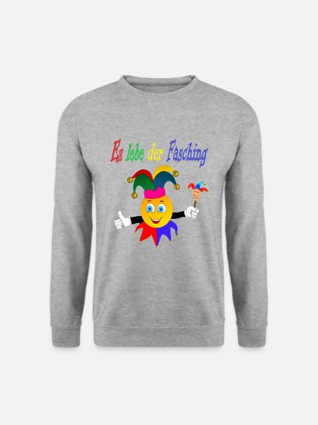 Fasching Design - Unisex Pullover - Weißgrau meliert