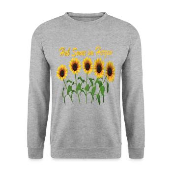 Sunflower Desgin - Unisex Sweatshirt - salt & pepper - Front - Alina (178cm) & Michal (187cm)