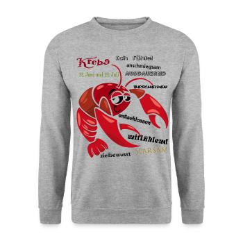 Sternzeichen krebs - Unisex Pullover - Weißgrau meliert - Vorne - Alina (178cm) & Michal (187cm)