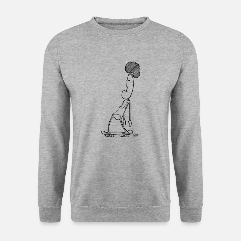 Skaten Skating Skater Skäte - Unisex Pullover - Weißgrau meliert