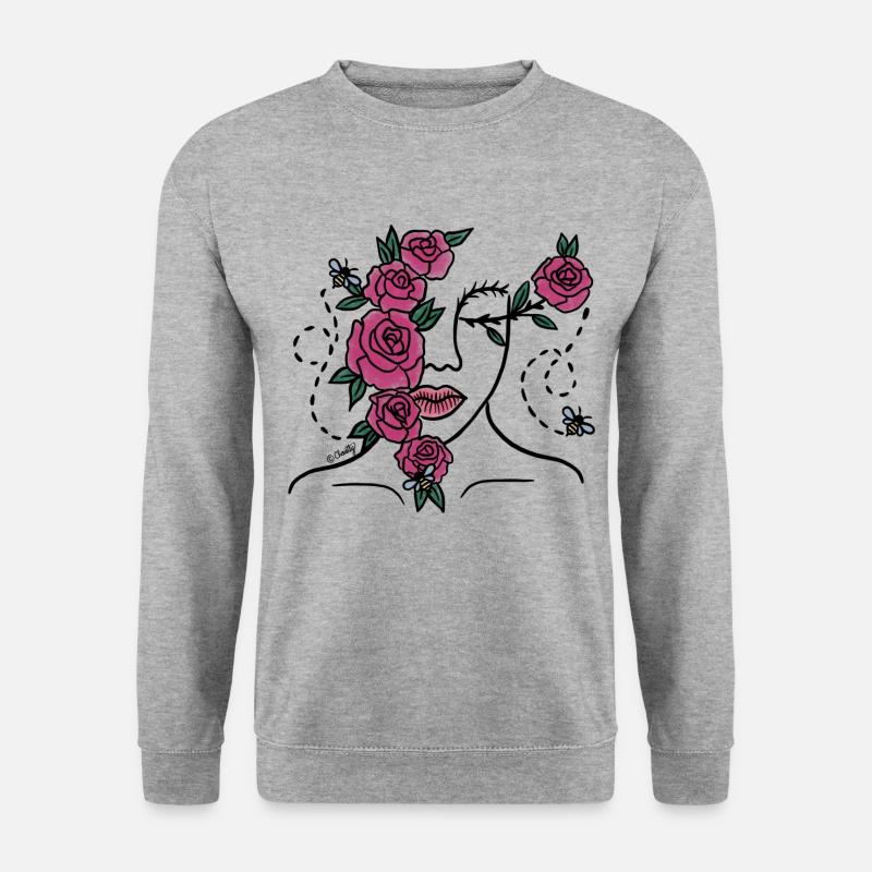 Rose & Bee Lady - Unisex Pullover - Weißgrau meliert