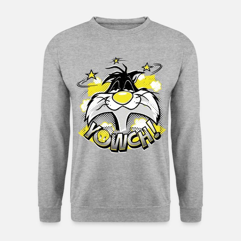 Looney Tunes Sylvester Yowch! - Unisex Pullover - Weißgrau meliert