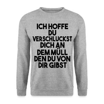 Lustige Sprüche Witzige Sprüche Geschenk - Unisex Pullover - Weißgrau meliert - Vorne - Alina (178cm) & Michal (187cm)