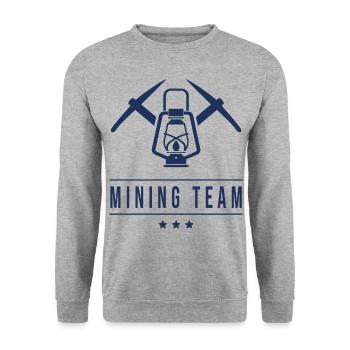 Mining Team Miner Mine Bargarbeiter - Unisex Sweatshirt - salt & pepper - Front - Alina (178cm) & Michal (187cm)