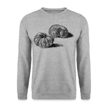 Viande de tomate Tomate Ficarazzi - Sweat-shirt Unisexe - gris chiné - Devant - Alina (178cm) & Michal (187cm)