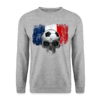 France Football Fan - Unisex Sweatshirt - salt & pepper - Front - Alina (178cm) & Michal (187cm)