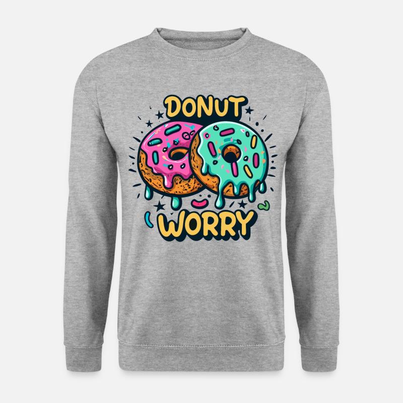 Donut worry - Unisex Pullover - Weißgrau meliert