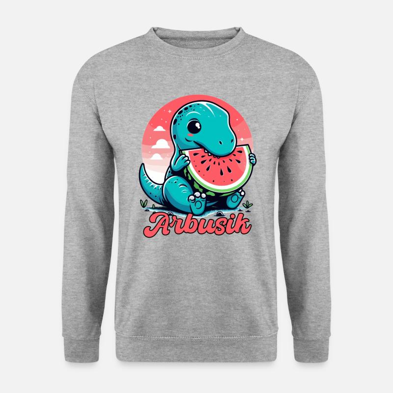 Mignon T-Rex Pastèque Arbusik Cadeau - Sweat-shirt Unisexe - gris chiné