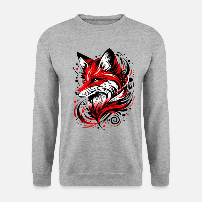 Fuchs - Unisex Pullover - Weißgrau meliert