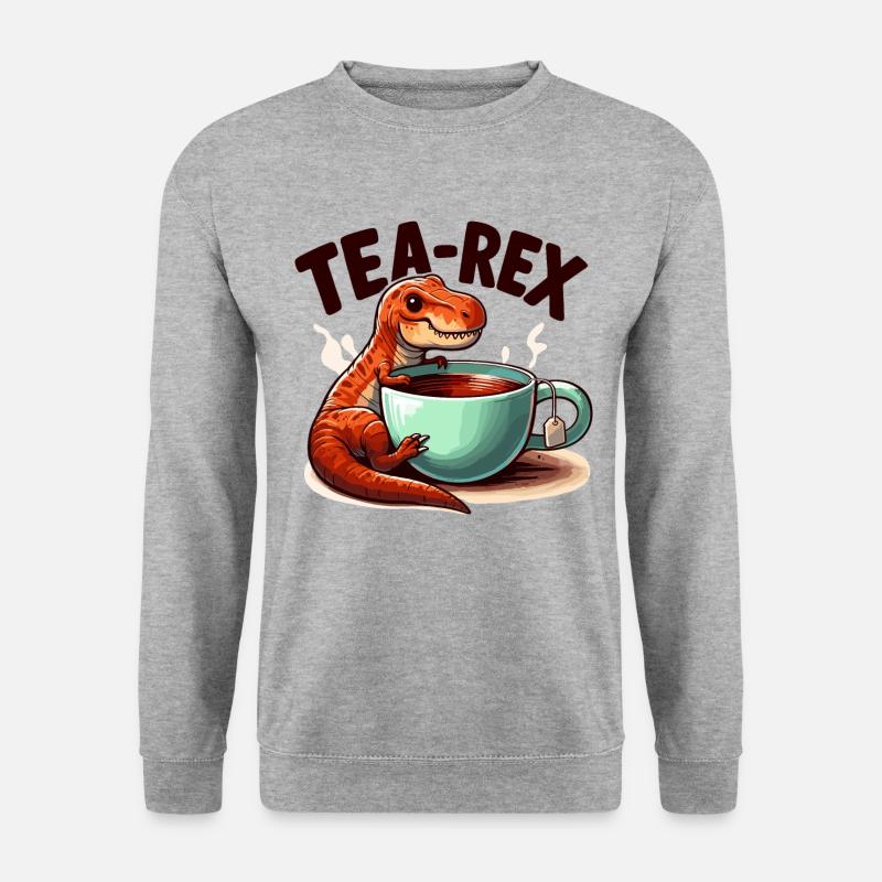 Tee Rex Tee-Rex Teetrinker Geschenk - Unisex Pullover - Weißgrau meliert