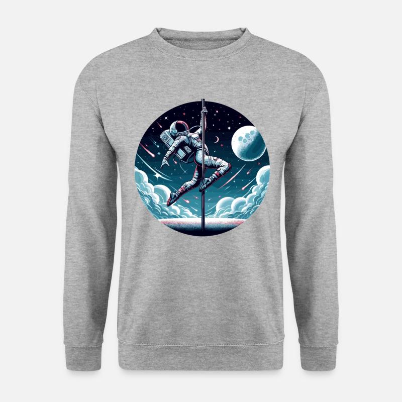 Pole Dance Astronautin Poledance Geschenk - Unisex Pullover - Weißgrau meliert