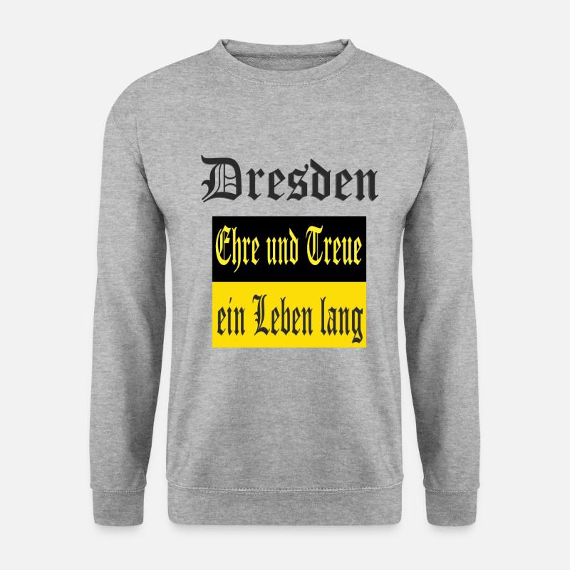 Dresden Fussball Design - Unisex Pullover - Weißgrau meliert