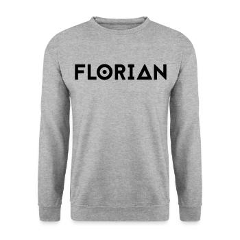 Prénom Florian - Sweat-shirt Unisexe - gris chiné - Devant - Alina (178cm) & Michal (187cm)