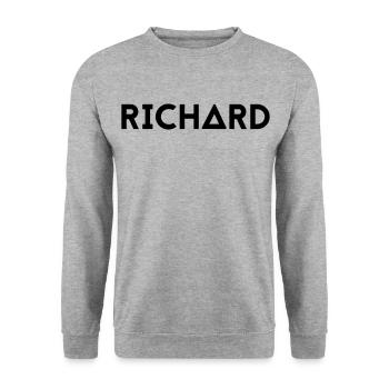First name Richard - Unisex Sweatshirt - salt & pepper - Front - Alina (178cm) & Michal (187cm)