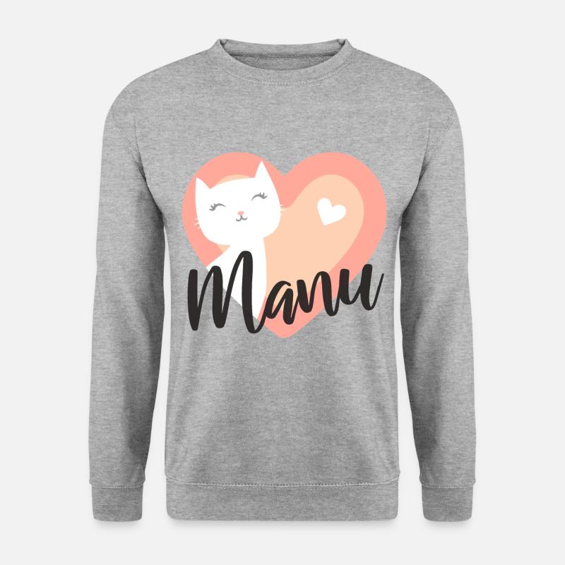Manu Surname First Name Kitten - Unisex Sweatshirt - salt & pepper