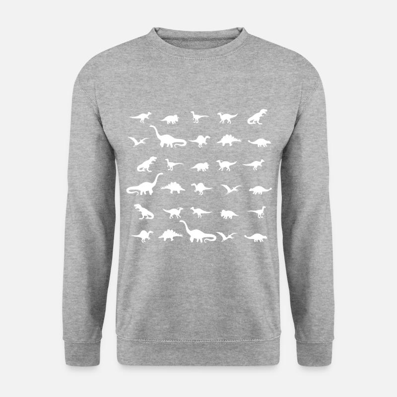 white dinos - Unisex Pullover - Weißgrau meliert