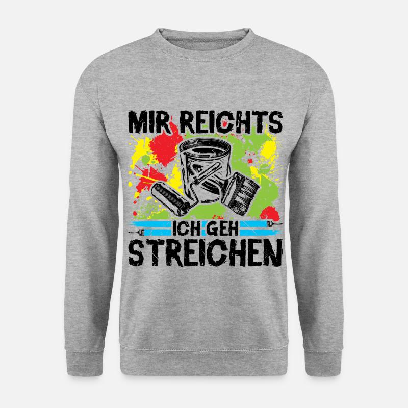 Maler Lackierer Beruf Malerpinsel Malerrolle - Unisex Pullover - Weißgrau meliert