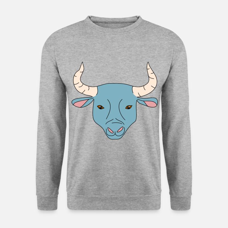 Stier - Unisex Pullover - Weißgrau meliert