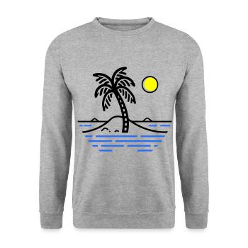 Palm Island - Unisex Sweatshirt - salt & pepper - Front - Alina (178cm) & Michal (187cm)