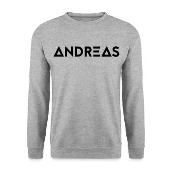 First name Andreas - Unisex Sweatshirt - salt & pepper - Front - Alina (178cm) & Michal (187cm)