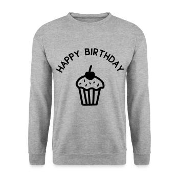 Cadeau de fête d'anniversaire joyeux anniversaire - Sweat-shirt Unisexe - gris chiné - Devant - Alina (178cm) & Michal (187cm)