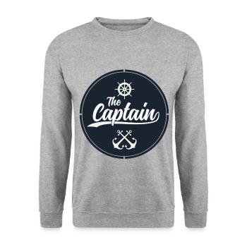 capitaine - Sweat-shirt Unisexe - gris chiné - Devant - Alina (178cm) & Michal (187cm)