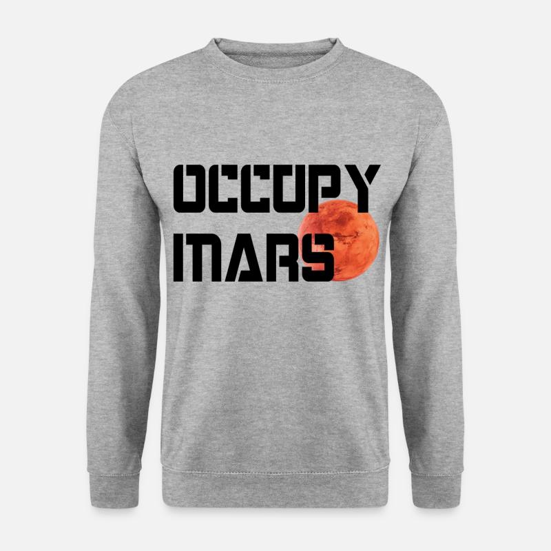 OCCUPY MARS - Unisex Pullover - Weißgrau meliert