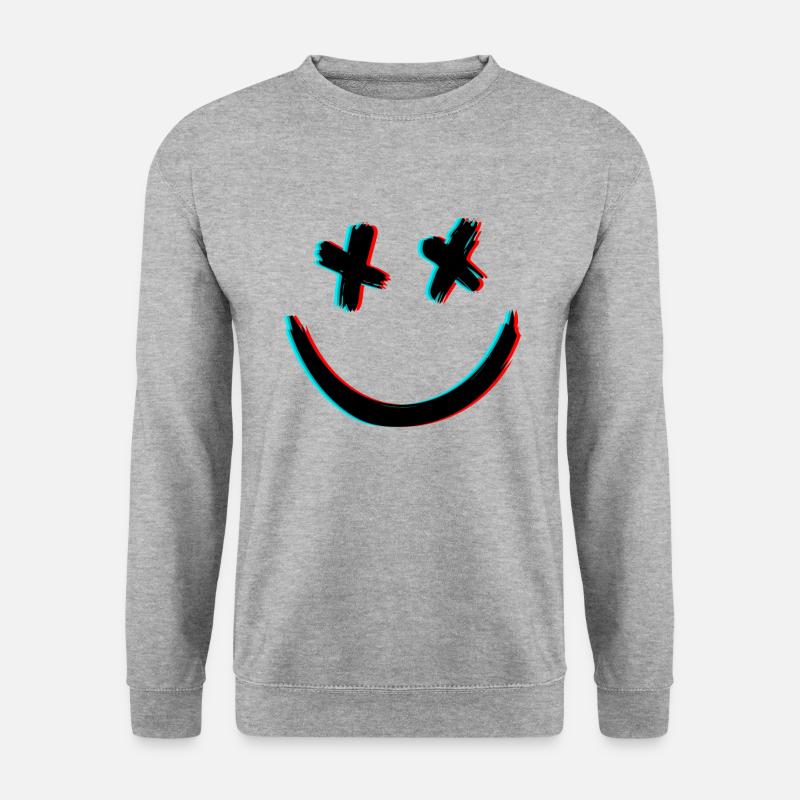 DEAD SMILE 3D - Unisex Pullover - Weißgrau meliert