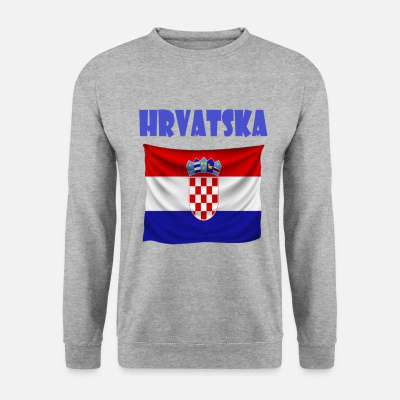 Kroatien Design - Unisex Pullover - Weißgrau meliert