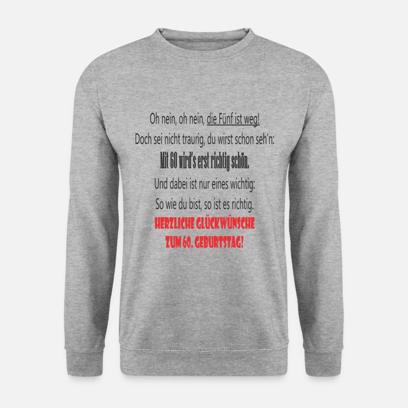 60Jahre Geburtstag - Unisex Pullover - Weißgrau meliert