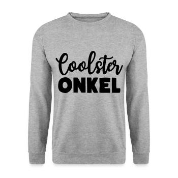 Coolster Onkel - Unisex Pullover - Weißgrau meliert - Vorne - Alina (178cm) & Michal (187cm)