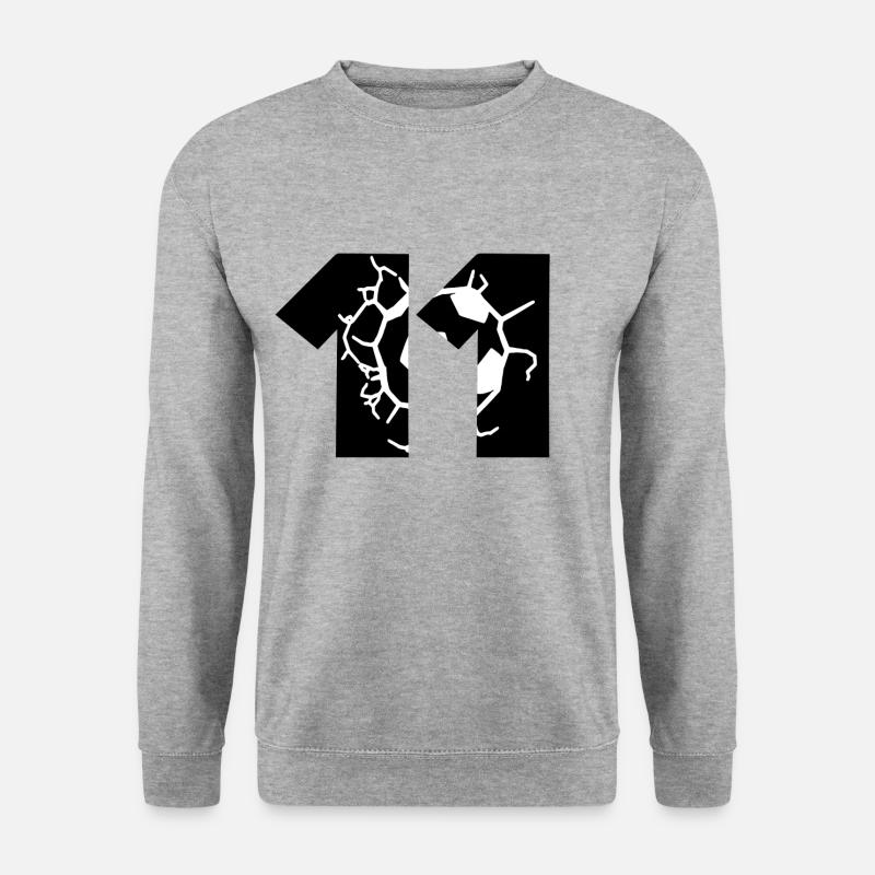 Fussball Trikot Nummer 11 - Unisex Pullover - Weißgrau meliert