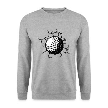 Golfball Aufschlag Golfer - Unisex Pullover - Weißgrau meliert - Vorne - Alina (178cm) & Michal (187cm)