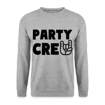 PARTY CREW Feiern - Unisex Pullover - Weißgrau meliert - Vorne - Alina (178cm) & Michal (187cm)
