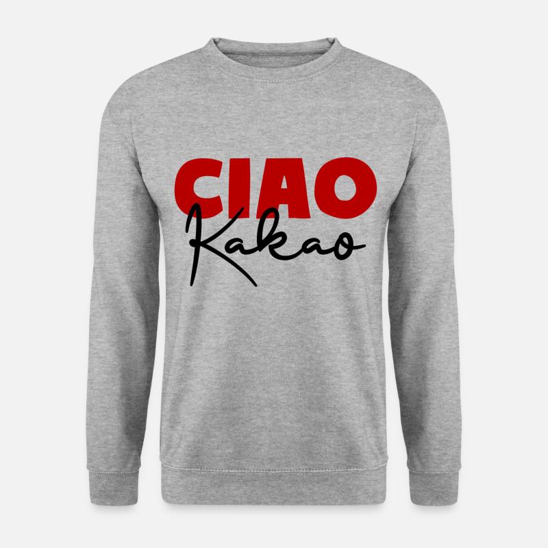 Ciao Kakao Tschüss Tschau Bye - Unisex Pullover - Weißgrau meliert