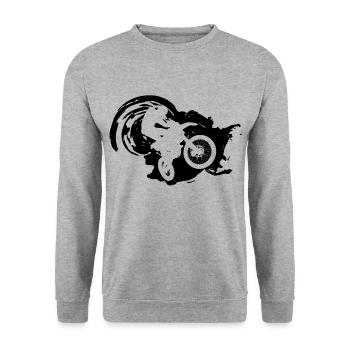 Motorcross Motorcyclist Moto Motorsport - Unisex Sweatshirt - salt & pepper - Front - Alina (178cm) & Michal (187cm)