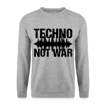 Techno Not War Peace Music Techno - Unisex Sweatshirt - salt & pepper - Front - Alina (178cm) & Michal (187cm)
