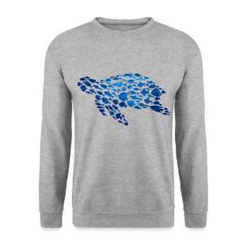 Tortue Poisson Créatures marines - Sweat-shirt Unisexe - gris chiné - Devant - Alina (178cm) & Michal (187cm)