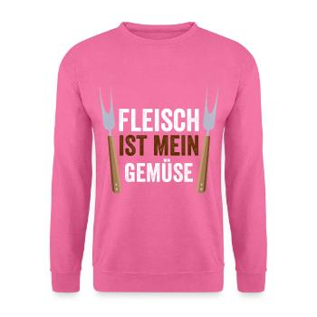 Fleisch ist mein Gemüse BBQ Grillen Sommer Steak - Unisex Pullover - Pink - Vorne