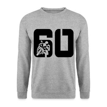 60 motards motards - Sweat-shirt Unisexe - gris chiné - Devant - Alina (178cm) & Michal (187cm)