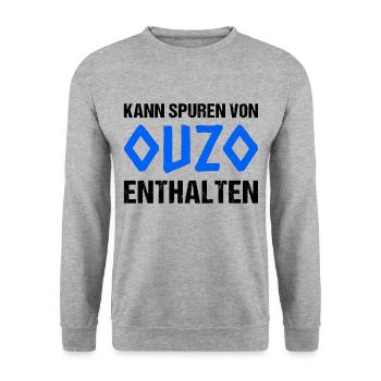 Kann Spuren Von Ouzo Enthalten - Unisex Pullover - Weißgrau meliert - Vorne - Alina (178cm) & Michal (187cm)