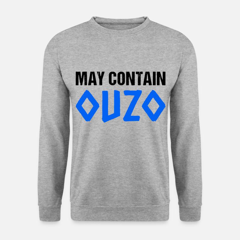 May Contain Ouzo - Unisex Pullover - Weißgrau meliert