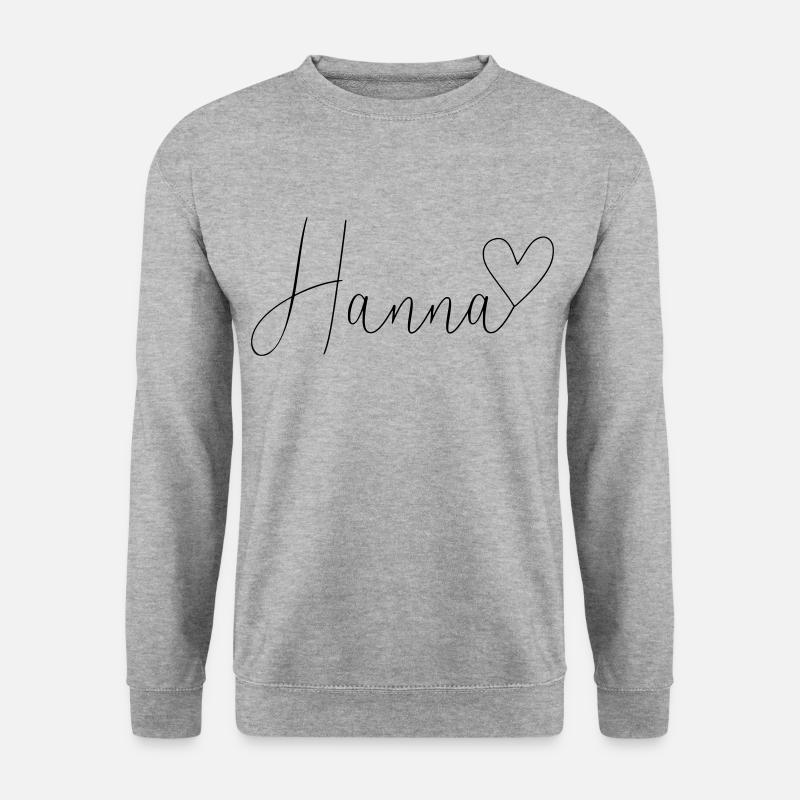 Hanna Name Vorname Mädchen - Unisex Pullover - Weißgrau meliert