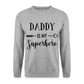 fils fille bébé père super-héros de naissance cadeau - Sweat-shirt Unisexe - gris chiné - Devant - Alina (178cm) & Michal (187cm)