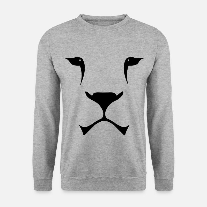 Löwe - Unisex Pullover - Weißgrau meliert